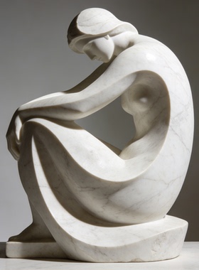 抽象艺术汉白玉花岗岩雕塑定制