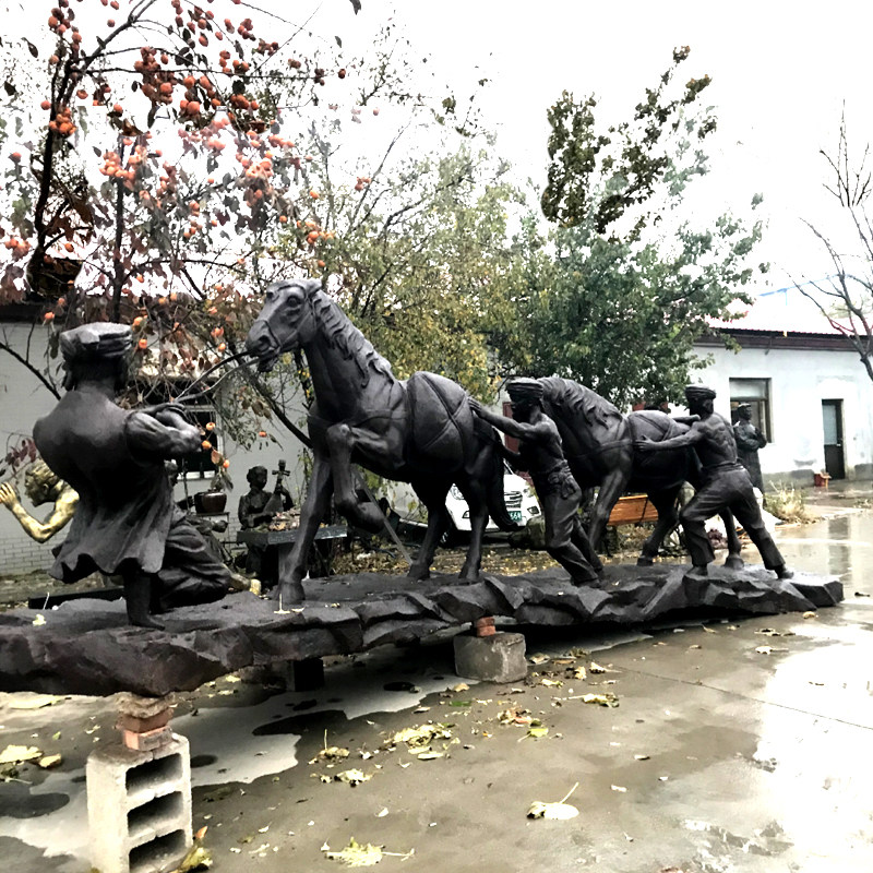云南茶叶马帮古道文化主题商贩民俗小品铸铜人物雕塑广场公园摆件