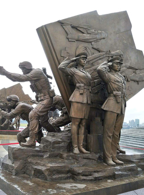 特警军人玻璃钢铸铜景区广场大型定制雕塑摆件城市建筑地标文化