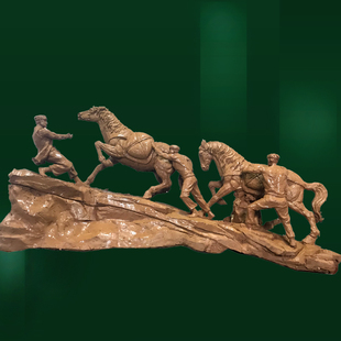 茶文化民俗民风小品商业街景观户外玻璃钢马帮古道人物雕塑摆件