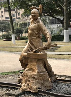 劳动户外人物精雕宴玻璃钢
