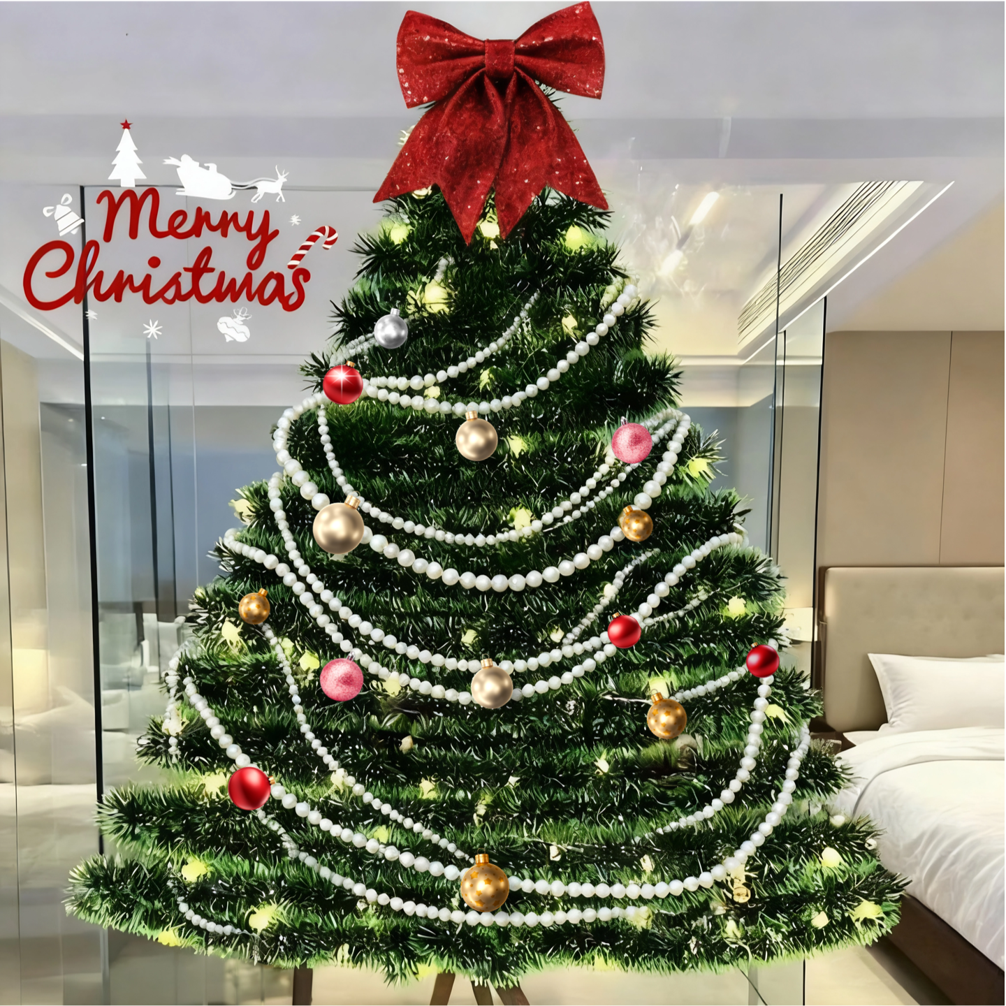 圣诞节装饰品仿真毛条节庆装饰