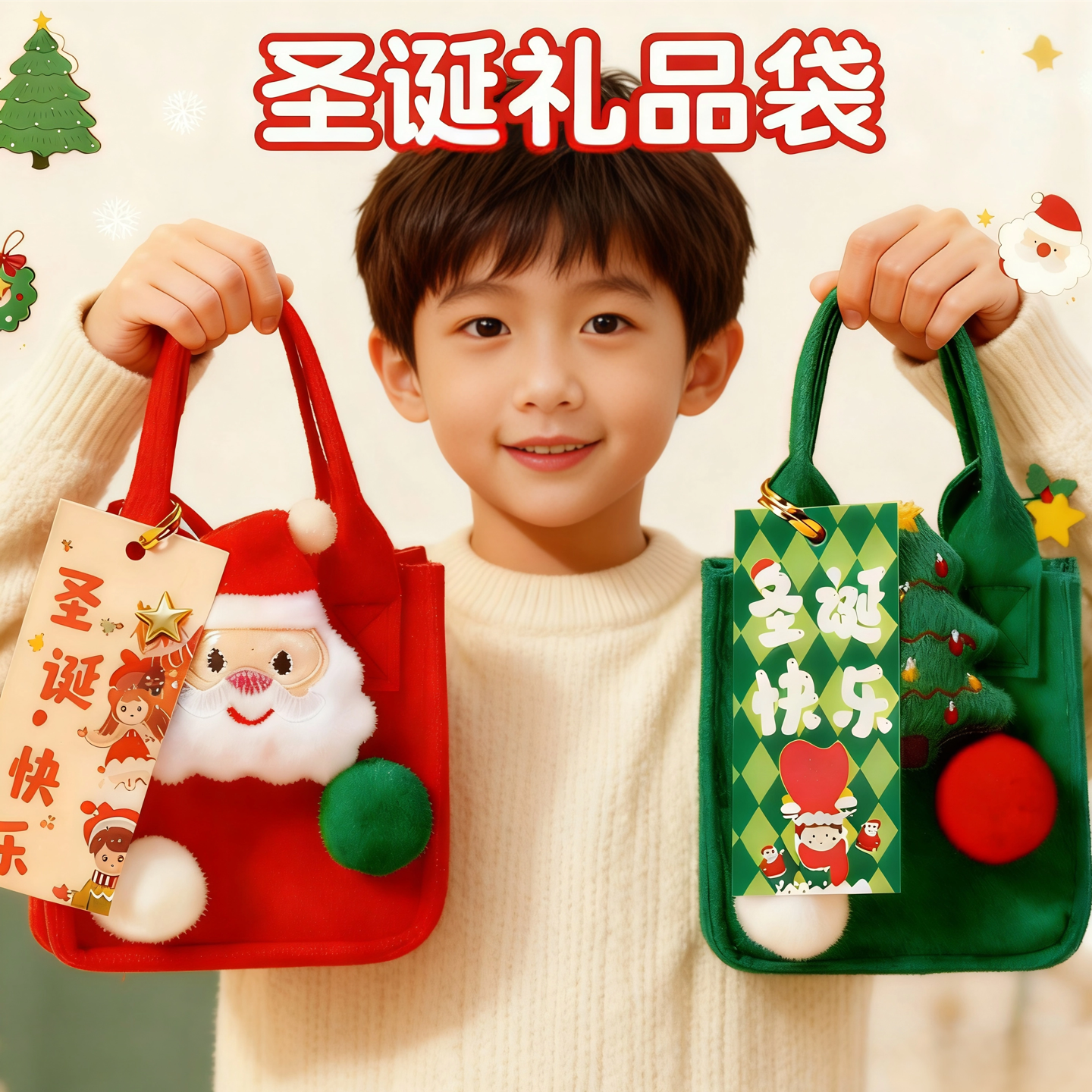 【当天发货】圣诞节苹果礼品袋