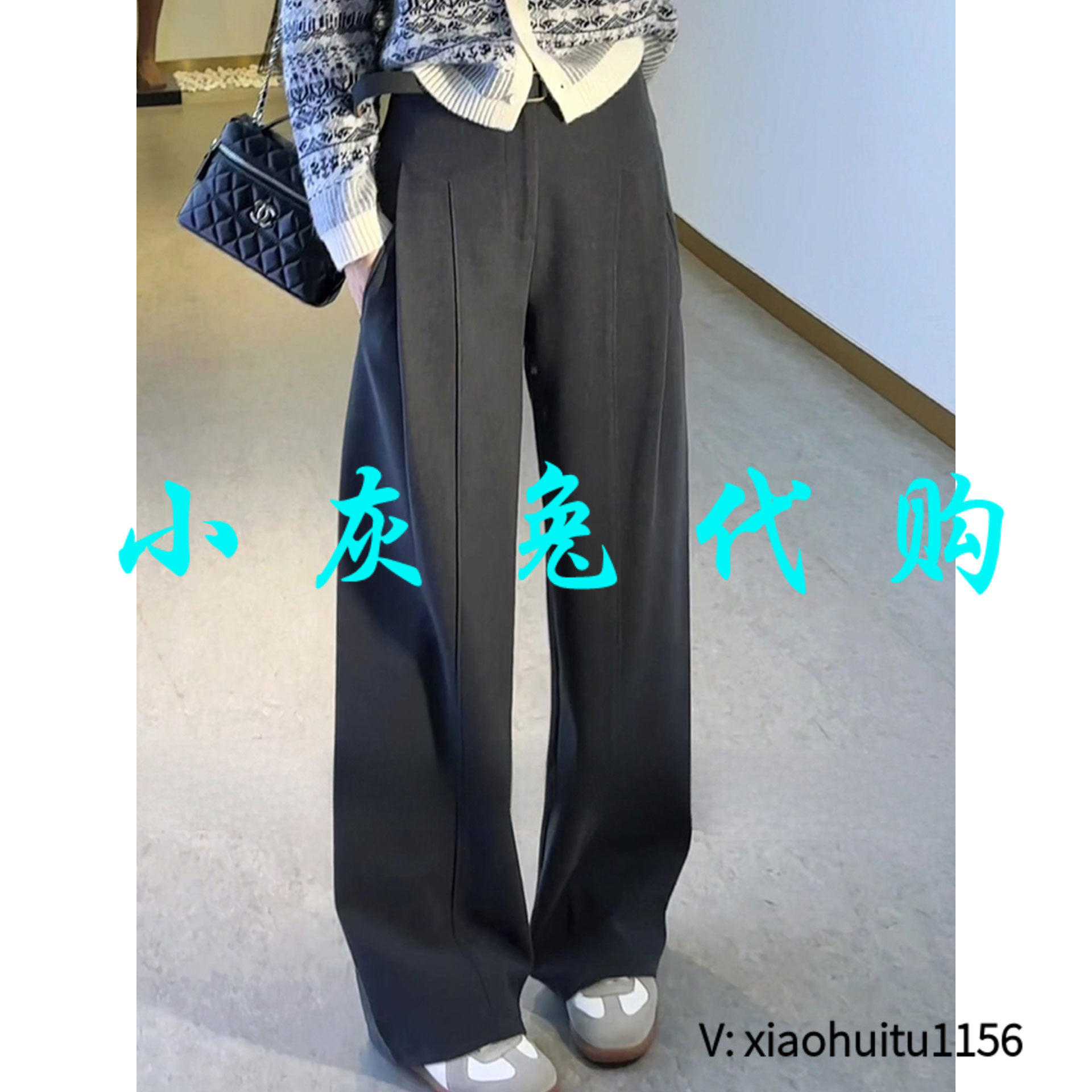 4折特卖 小灰兔专柜正品代购加厚毛呢阔腿西装裤女1102855