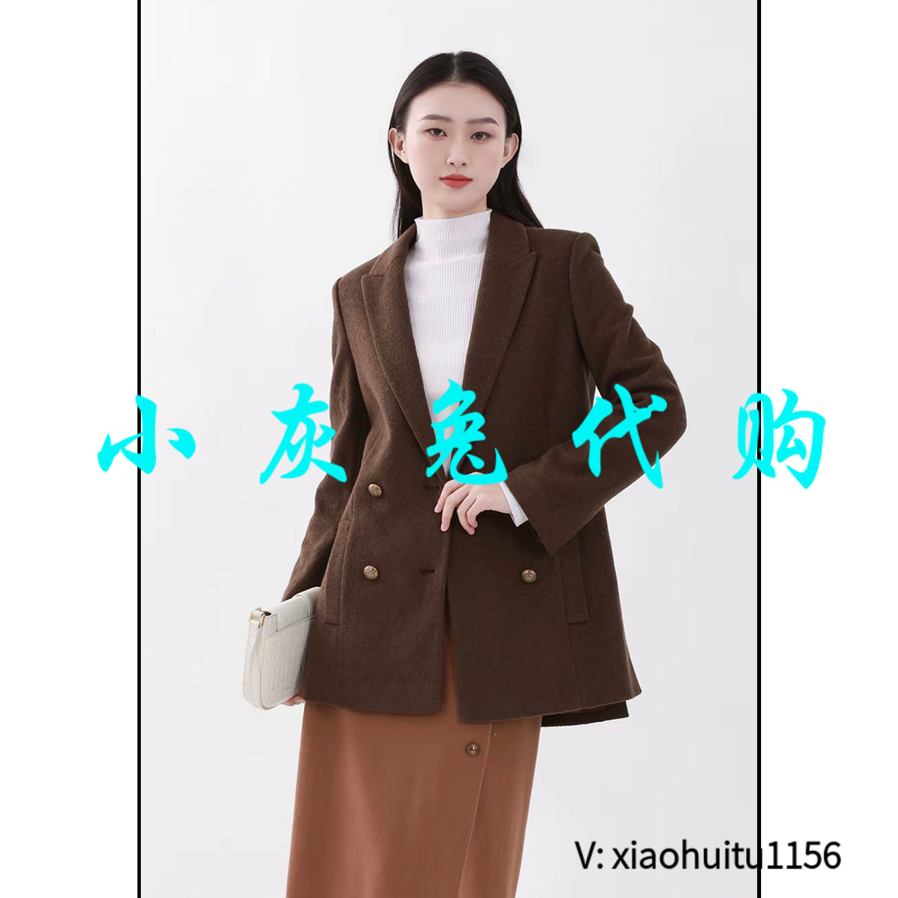 小灰兔专柜正品代购2026秋冬新款双排扣绵西装140002-423341