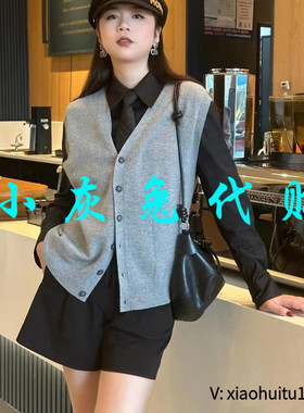 小灰兔专柜正品代购2025秋冬款针织马甲开衫5499269-4T24131-035