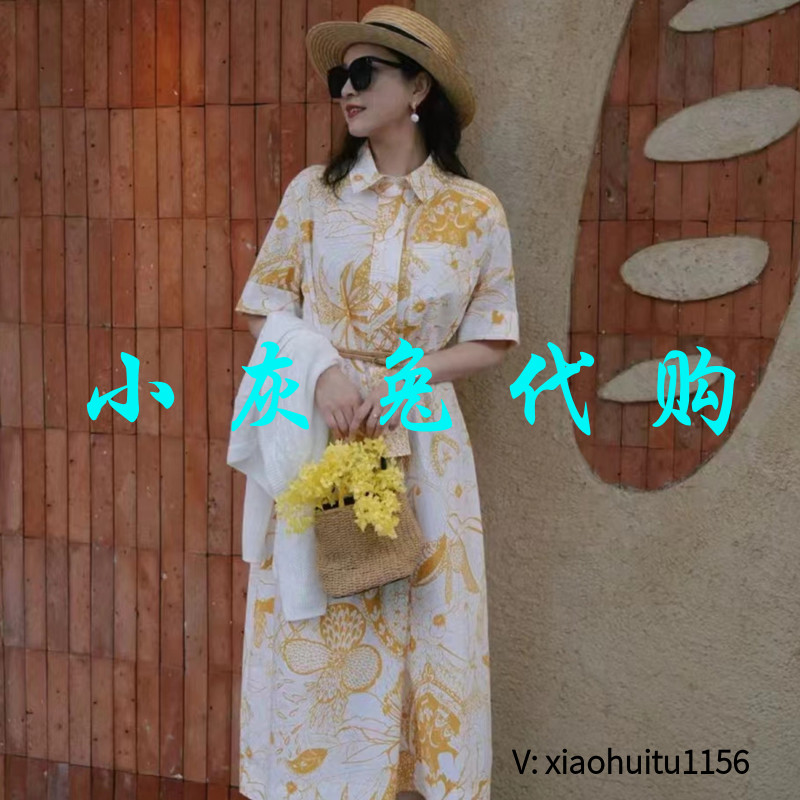 小灰兔正品代购黄色短袖连衣裙