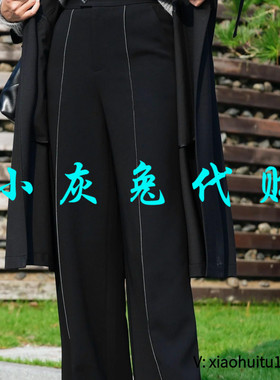 小灰兔专柜正品代购2025秋冬新款休闲黑色直筒裤510050-249111