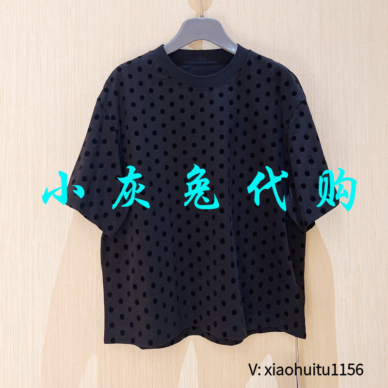 小灰兔专柜正品代购2026夏装波点植绒短袖T恤5300880-4S04911-001