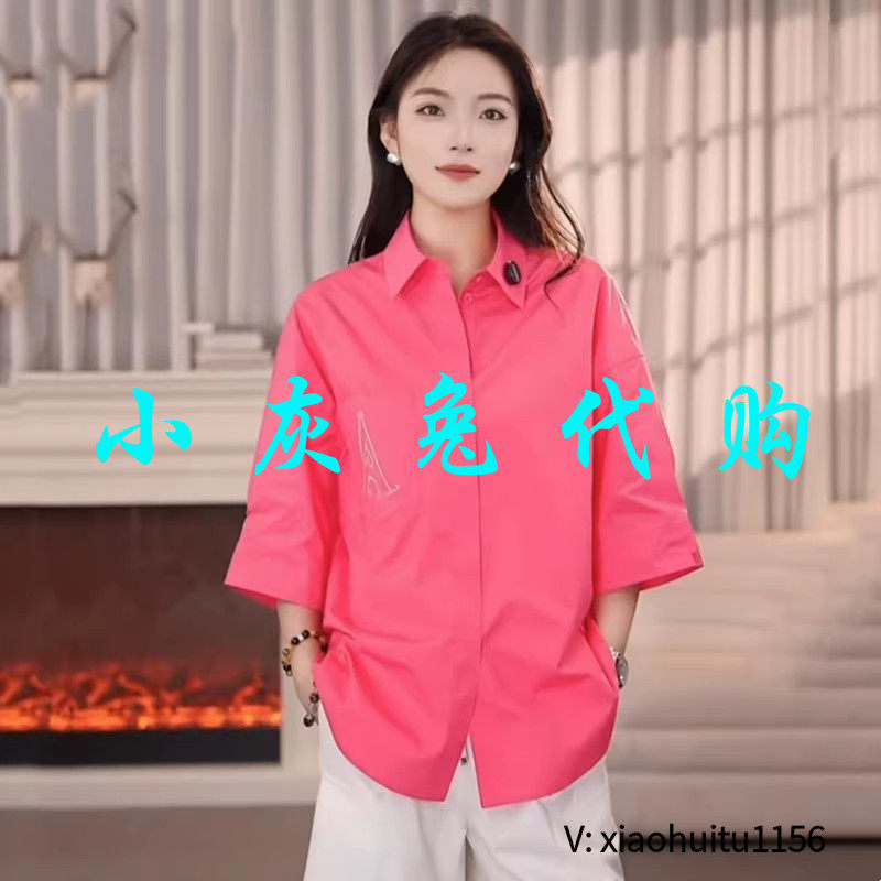小灰兔专柜正品代购2026夏新款宽松短袖衬衫5301097-10137AJ-001