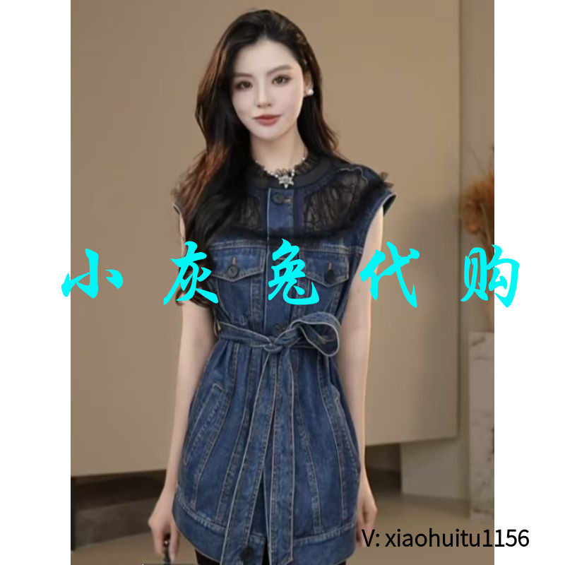 小灰兔专柜正品代购2026秋季复古百搭蕾丝宽松收腰牛仔外套540004