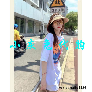 代购 42140BK 2025夏款 T恤1300865 001 卡通印花短袖 小灰兔专柜正品