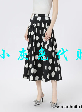 小灰兔专柜正品代购2025春装新款黑色波点半身长裙120011-1S22311