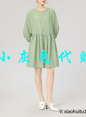 小灰兔专柜正品代购2025夏季新款条纹连衣裙宽松550019-1P21659