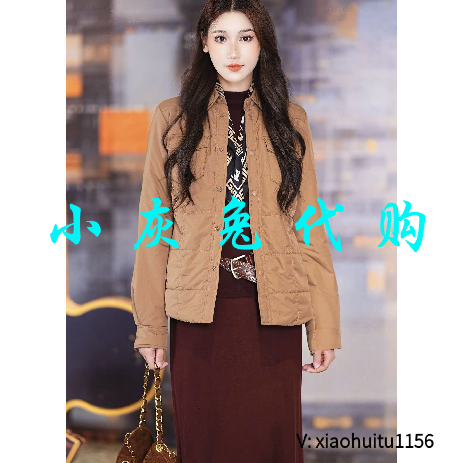 小灰兔专柜正品代购2025新款复古百搭休闲新雪丽棉服外套140018