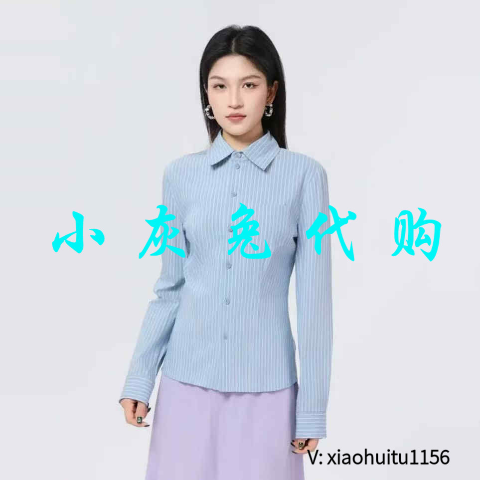 小灰兔专柜正品代购2026新款修身基础款长袖衬衫女530022-1P28572