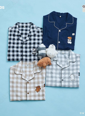 BIS现货韩国采购SPAO 联名 咱们裸熊三只熊 短袖款情侣睡衣家居服