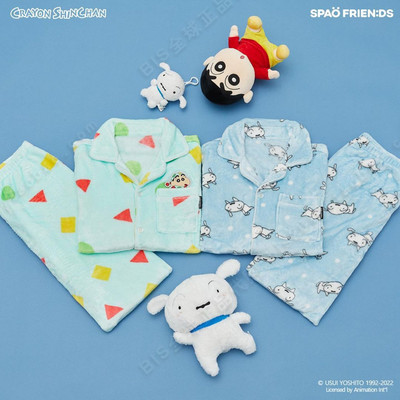 spao韩国联名珊瑚绒薄荷绿睡衣