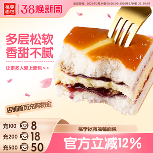 【新品】桃李拯救蓝莓面包早餐整箱夹心面包手撕面包早餐速食品