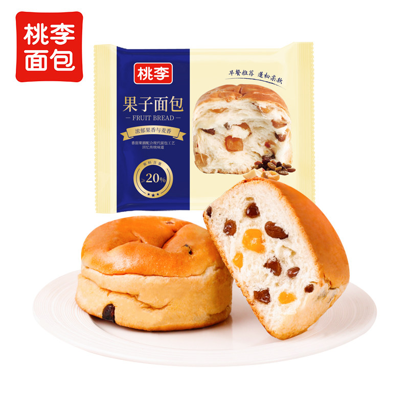 【焕新升级】桃李果子面包早餐食品果脯果干手撕软面包休闲小吃_