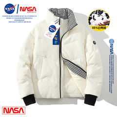 NASA潮牌白鸭绒羽绒服男女款2023秋冬vintage学生高级感羽绒外套