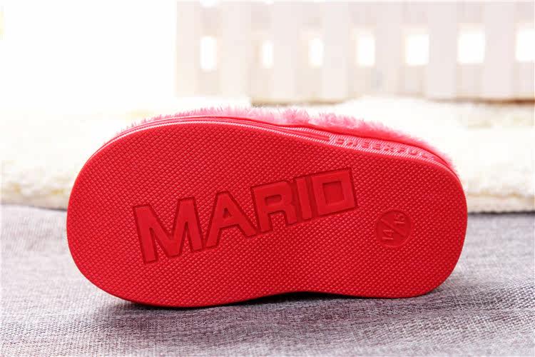 Pantoufles enfants en suède pour hiver - semelle caoutchouc - Ref 1011675 Image 3