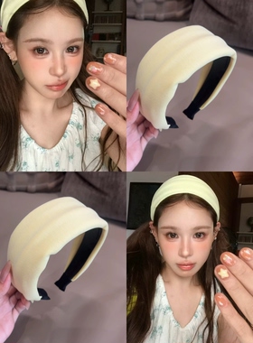 小猴子同款韩系空气棉宽边发箍带防滑齿加宽发卡头包脸设计头箍