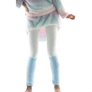 秋冬日系珊瑚绒家居长裤糖果色加厚冰淇淋软绵绵睡裤打底裤保暖裤