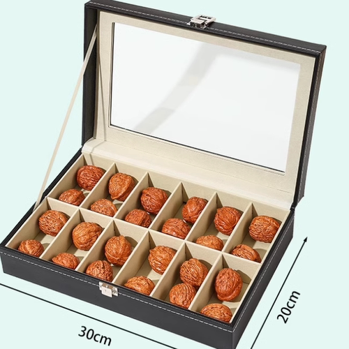 文玩玉雕核桃收纳盒大容量