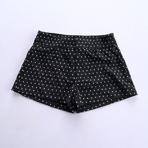 波点风潮黑色短裤女修身