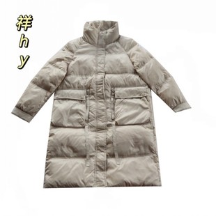 冬季新款女纯色立领插肩袖中长款羽绒服  时尚休闲百搭C2