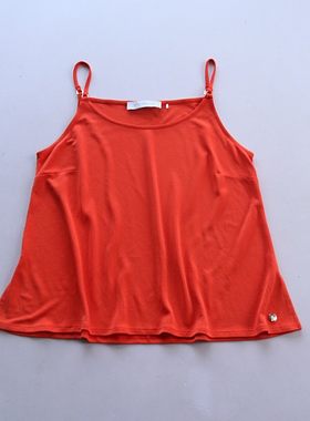 夏季薄款桔红色吊带背心女外穿