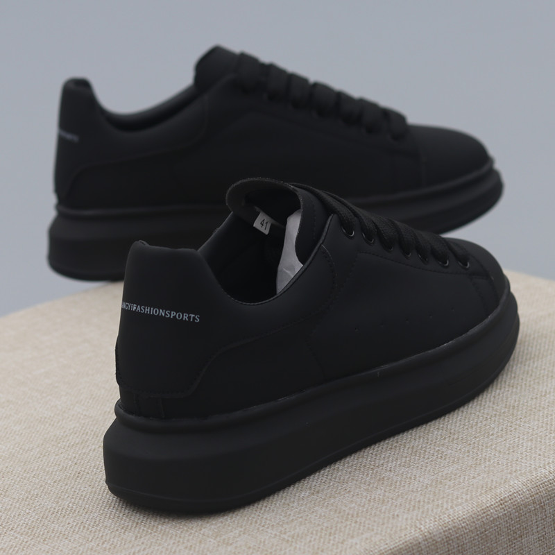 黑色男鞋增高潮流百搭厚底板鞋男