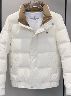 冬季短款羽绒服男立领加厚