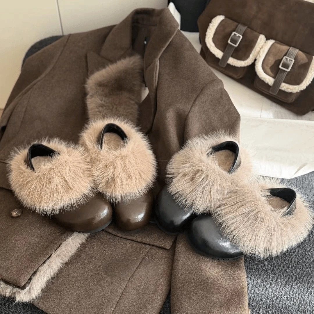 【小乐专享】6838玛丽珍毛毛小皮鞋黑色系,女鞋,玛丽珍鞋,淘宝优惠券,粉丝福利购,淘宝优惠卷