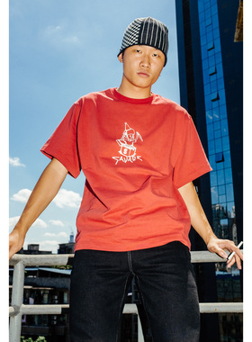 SAVAGE街头滑板品牌 clown 短袖T恤 红色