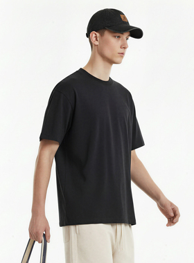 210G索罗娜多功能面料 HeiQ系列凉感抑菌防晒速干纯色宽松短袖T恤