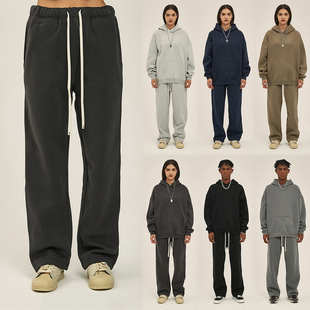 脚休闲卫裤 350G加绒面料 宽松直筒平口裤 美式 秋冬百搭基础色系