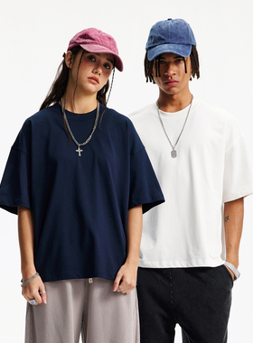 275G纯棉面料 大热流行Boxyfit 短宽版型 美式纯色基础款短袖T恤