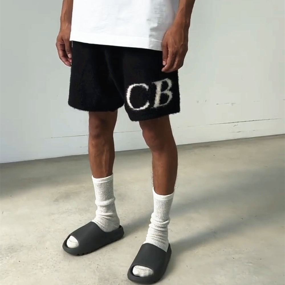 美式潮牌cole buxton提花毛线cb字母宽松高街潮流百搭短裤男夏季