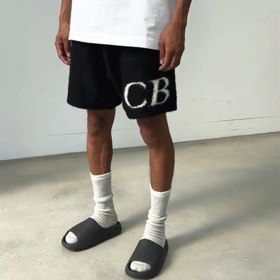 美式潮牌cole buxton提花毛线cb字母宽松高街潮流百搭短裤男夏季