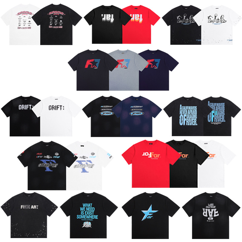 美式潮牌Far archive标语印花休闲宽松oversize高街小众短袖T恤夏