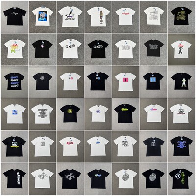 外贸美潮ADWYSD太阳卷印花短袖夏季高街男女宽松休闲百搭T恤