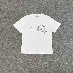 Drama call夏季新款徽标镂空字母印花美潮男女宽松休闲短袖T恤潮