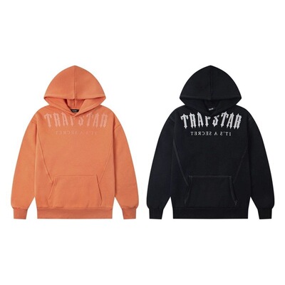 Trapstar 美潮 字母印花LOGO高街宽松男女加绒连帽休闲卫衣