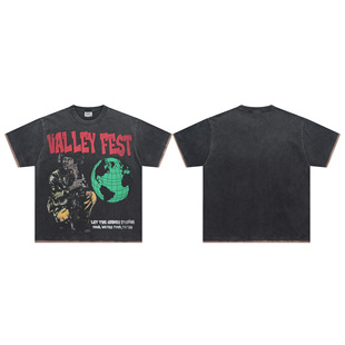 Vale SPORTS DIVISION Forever Valley Fest TEE洗水做旧短袖T恤