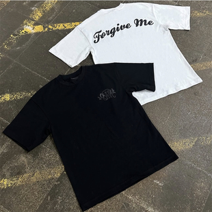 正确版 Synaworld Drill风英式嘻哈基础款印花高街宽松男女短袖夏