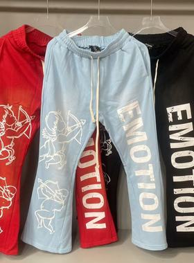 美潮MIXED EMOTION射箭小天使字母印花抽绳卫裤运动休闲男女长裤