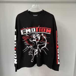MIXED EMOTION美潮街头射箭丘比特印花长袖T恤男女休闲百搭打底衫