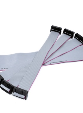 FC30/34/40/50/60/64P IDC2.54 扁平灰色排线LED屏连接JTAG下载线